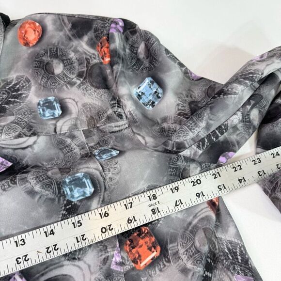 St John Sport Jacket Womens Medium Gray Gemstones Gems Button Up Luxury Shiny - Picture 3 of 8